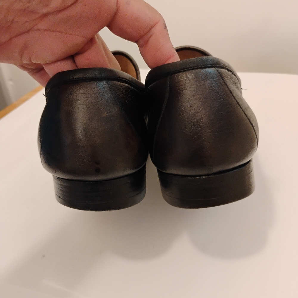 GUCCI HORSE BIT MENS LOAFERS Leather Gold Horsebit Size 9D - Picture 7 of 16